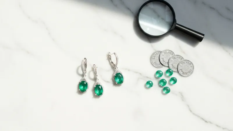 Boucles D Oreilles Emeraude Argent